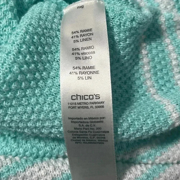 Chico’s size 3 (16) linen blend half-sleeve v-neck sweater - Picture 6 of 10